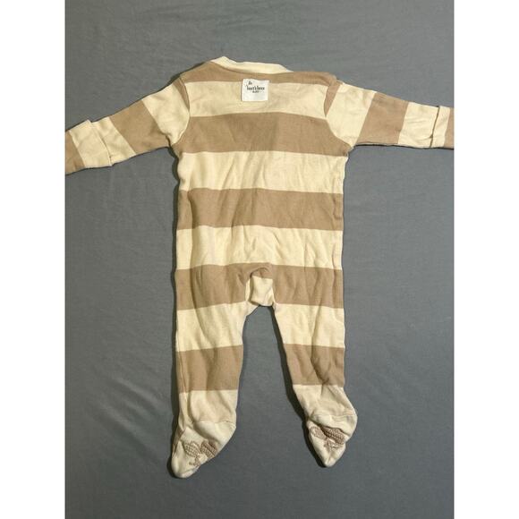 Burts Bees Cream & Brown Striped Footed One-Piece (0-3M) - Picture 3 of 3